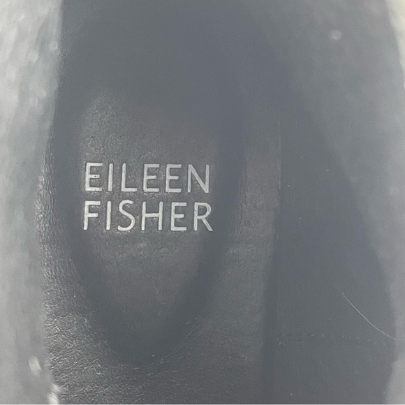 Eileen Fisher | Tuck Black Snakeskin Textured Zip Entry Booties - Picture 7 of 8